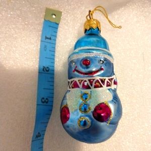 Vintage Mercury glass snowman ornament